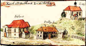 Kirch und Bethaus zu Libentzig - Koci i zbr, widok oglny